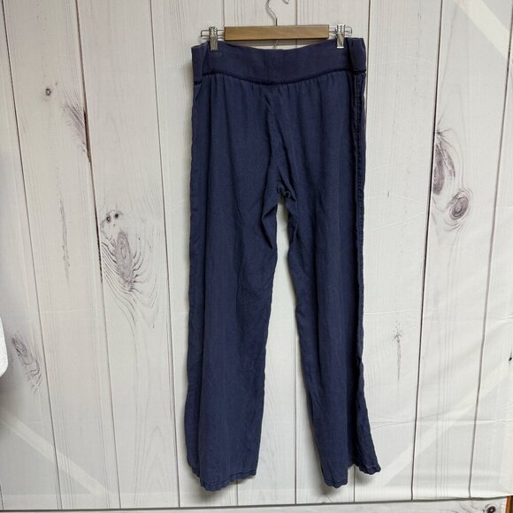 Lilly Pulitzer Linen Pants Navy Blue Drawstring Waist Sz L EUC - Picture 2 of 10